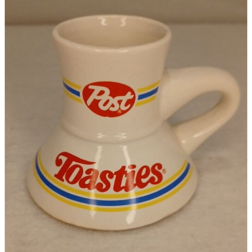 Vintage Kelloggs Post Toasties Ceramic Travel Mug No Spill Coffee Cup